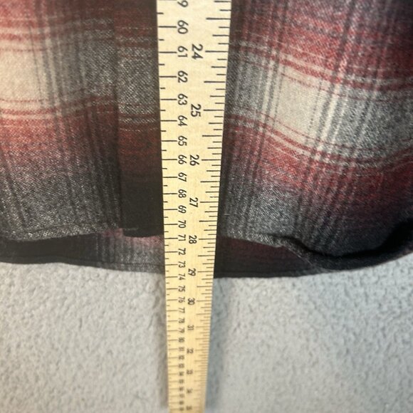 WOOLRICH All Wool Mens Size M/L Button Shirt Shadow Plaid Outdoor Grunge Cholo - Picture 3 of 4